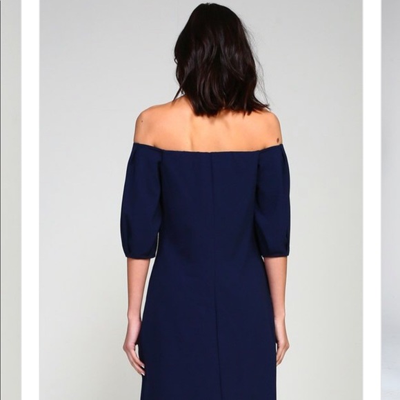 NAVY off the shoulder SHIFT  dress NEW - Picture 5 of 6